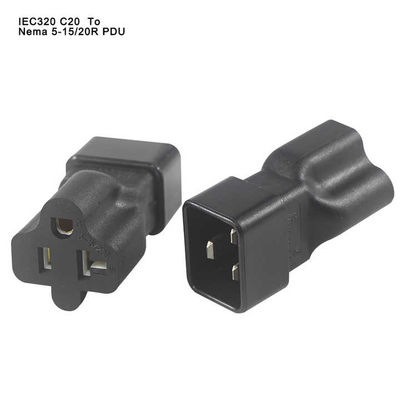 NEMA 5-15R para IEC 320 C20 Adaptador de conector de conversor para centro de dados / uso industrial, conector de energia durável de 250V 15A