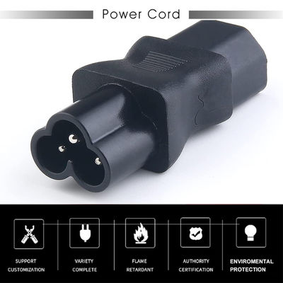 Adaptador de alimentação universal de alta corrente C13 a C6 Entrada de 3 pontas para centros de dados / aparelhos de escritório 100-240V 10A Certificado CE