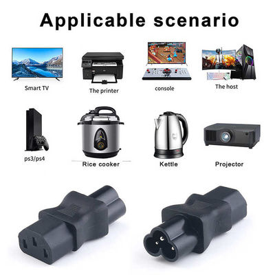 Adaptador de alimentação universal de alta corrente C13 a C6 Entrada de 3 pontas para centros de dados / aparelhos de escritório 100-240V 10A Certificado CE