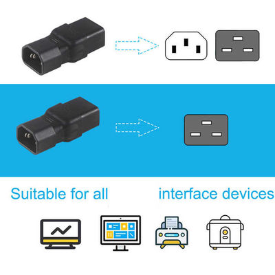 Adaptador de tomada de energia C19 a C20 de 3 pontas para centros de dados/racks de servidores, de grau industrial, 15A 250V, certificado CE, projeto à prova d'água