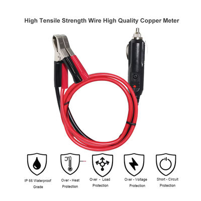 12V / 24V Cigarette lighter para bateria clips adaptador cabo 15A