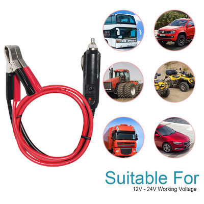 12V/24V Cigarette lighter to battery clips Adaptador de cabo para alimentação de emergência do carro Carregador solar dispositivo portátil 16AWG