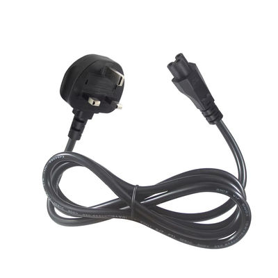 Cabo de alimentação de 250V 5A do Reino Unido para C5 para laptops e monitores Home Office com cabo flexível sem emaranhadas de 18AWG 1.2M