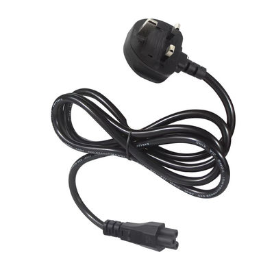 Cabo de alimentação de 250V 5A do Reino Unido para C5 para laptops e monitores Home Office com cabo flexível sem emaranhadas de 18AWG 1.2M