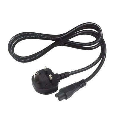 Cabo de alimentação de 250V 5A do Reino Unido para C5 para laptops e monitores Home Office com cabo flexível sem emaranhadas de 18AWG 1.2M