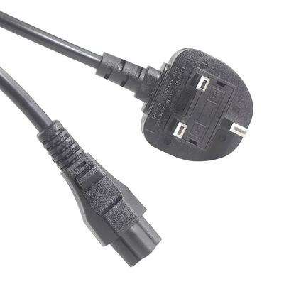 Cabo de alimentação de 250V 5A do Reino Unido para C5 para laptops e monitores Home Office com cabo flexível sem emaranhadas de 18AWG 1.2M