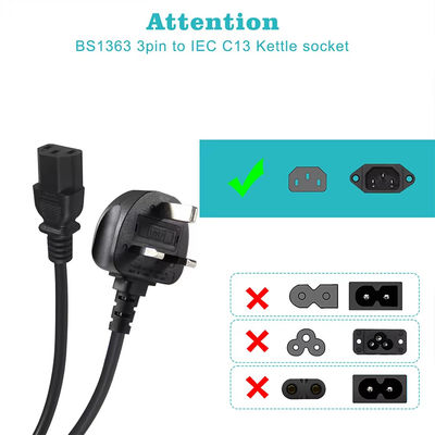 Reino Unido para C13 cabo de alimentação 1.2M 250V 13A 16AWG cabo pesado para servidores/equipamentos médicos/PDU do centro de dados (CE/BS1363/RoHS)