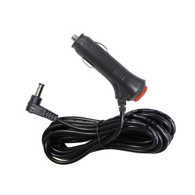 Carregador de carro angular de 12V/24V com interruptor de ligação e desligação - Cabo de alimentação de 90 graus de corrente contínua para carregamento de dispositivos eletrônicos de automóveis e USB