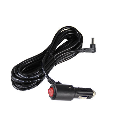 Carregador de carro angular de 12V/24V com interruptor de ligação e desligação - Cabo de alimentação de 90 graus de corrente contínua para carregamento de dispositivos eletrônicos de automóveis e USB