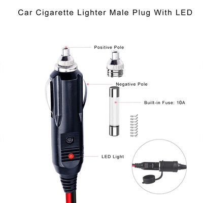 Adaptador Extensor Divisor de Tomada Dupla para Carro 12V 24V para Isqueiro de Carro SUV Caminhão Van Carregador de Fonte de Alimentação Expansão de Energia