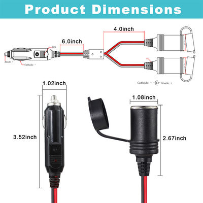 Adaptador Extensor Divisor de Tomada Dupla para Carro 12V 24V para Isqueiro de Carro SUV Caminhão Van Carregador de Fonte de Alimentação Expansão de Energia