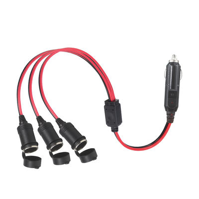 Adaptador de divisão de isqueiro de cigarros de automóvel de tomada tripla com interruptores para expansão de potência do carregador de veículos de 12V/24V