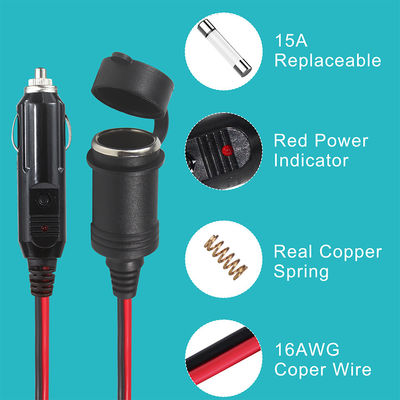 Divisor de isqueiro de carro 12V 24V com 3 tomadas e interruptores