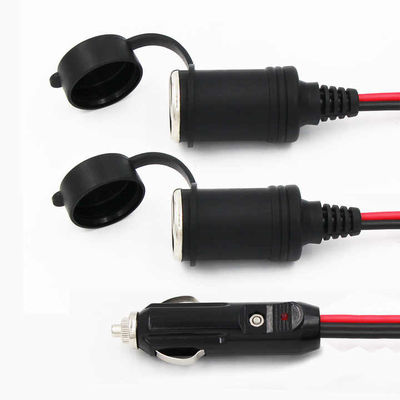 Adaptador de divisor de tomada de cigarro de automóvel de 2 em 1 para extensão de energia do veículo de 12V/24V