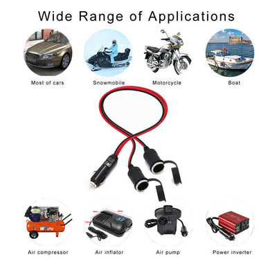 Adaptador de divisor de tomada de cigarro de automóvel de 2 em 1 para extensão de energia do veículo de 12V/24V