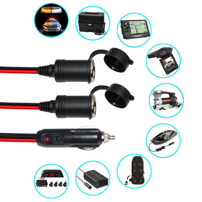 Adaptador de divisor de tomada de cigarro de automóvel de 2 em 1 para extensão de energia do veículo de 12V/24V