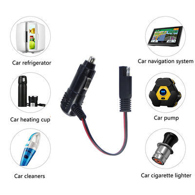 Plug do isqueiro de cigarros de 12 V com interruptor para cabo de alimentação do conector SAE para carregador de bateria de painel solar e uso de motocicleta