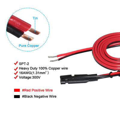 SAE para cabo de alimentação de fio de cobre enlatado para bateria de carregamento de 12V 24V Conexão DIY do painel solar