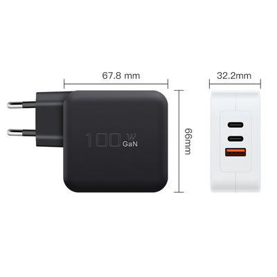 1A+2C 3port 100W PD Charger EU Plug Power Adapter para Carregamento de Laptop