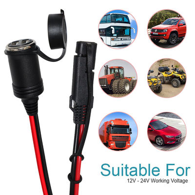 SAE para Cigarette Lighter Socket Adapter Cable para 12V Acessórios do carro Fornecimento de energia Usar Inverter de painel solar