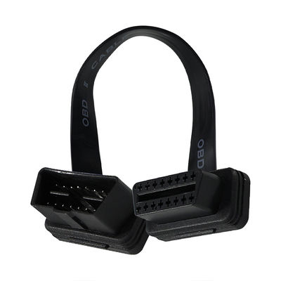 Cabos de extensão de fita plana OBD-II com conector de 16 pinos de sexo masculino para sexo feminino para rastreador de diagnóstico de veículos GPS