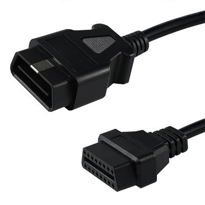 Cabo de Extensão OBD-II Macho para Fêmea com Conectores de 16 Pinos para Instalação de Scanner de Diagnóstico Automotivo e Rastreador GPS