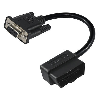 Cabo de adaptador de diagnóstico OBD-II para DB9 com conector em série de 16 pines masculino para 9 pines para interface de ferramenta de varredura de veículos
