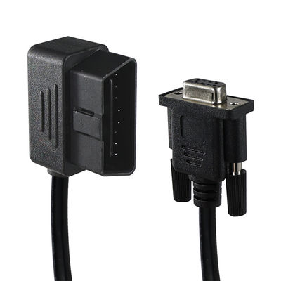 Cabo de adaptador de diagnóstico OBD-II para DB9 com conector em série de 16 pines masculino para 9 pines para interface de ferramenta de varredura de veículos