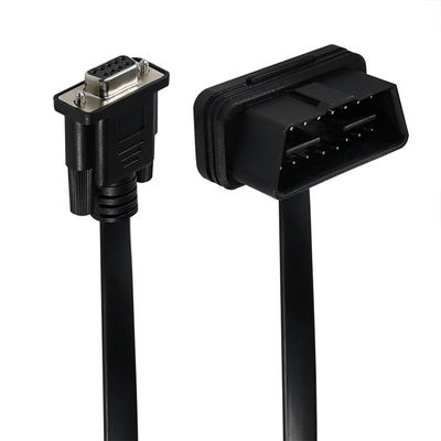 Cabo de adaptador de diagnóstico OBD-II para DB9 com conector em série de 16 pines masculino para 9 pines para interface de ferramenta de varredura de veículos