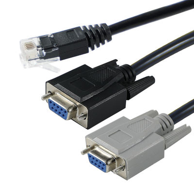 RJ45 para cabo de conversão serial masculino duplo DB9 para dispositivo de comunicação splitter do servidor do console