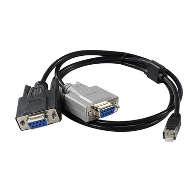 RJ45 para cabo de conversão serial masculino duplo DB9 para dispositivo de comunicação splitter do servidor do console