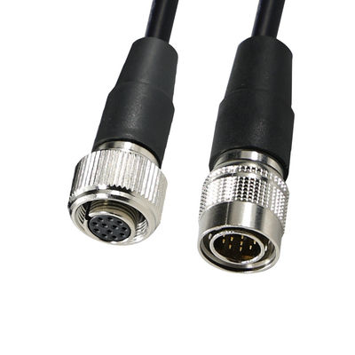 Cabo conector de aviação circular macho de 12 pinos para uso industrial
