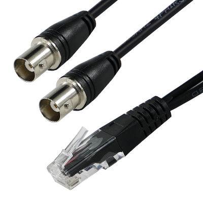 RJ45/RJ48 Cabos de adaptador masculino para duplo BNC feminino para T1/E1 Interface Transmission Signal Coaxial Converter SplitterA