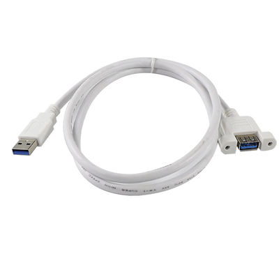 Cabo de Extensão USB 3.0 A Macho para Fêmea com Furos para Parafusos de Montagem em Painel para Transferência de Dados e Extensão de Dispositivo 3 pés/4 pés/5 pés