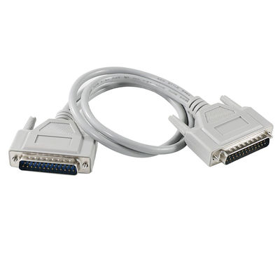 DB-25 Cabo de série de macho para macho para conexão de impressora RS-232/paralela - 1ft/2ft/5ft, PVC branco