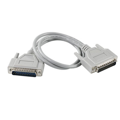 DB-25 Cabo de série de macho para macho para conexão de impressora RS-232/paralela - 1ft/2ft/5ft, PVC branco