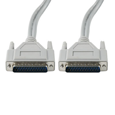 DB-25 Cabo de série de macho para macho para conexão de impressora RS-232/paralela - 1ft/2ft/5ft, PVC branco
