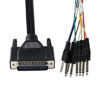 DB - 25 a 6,35 mm TS Audio Breakout Cable Shielded 28AWG para Pro Audio Equipment/Recording Studios com 4ft de comprimento
