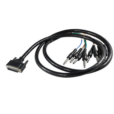 DB - 25 a 6,35 mm TS Audio Breakout Cable Shielded 28AWG para Pro Audio Equipment/Recording Studios com 4ft de comprimento