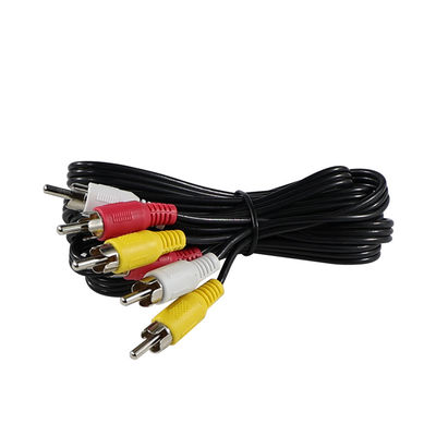 6 - Cabo RCA AV de pé 3 /multi-piece (vermelho/branco/amarelo) para televisores/reprodutores de DVD/consolas de jogos com cobre - Conectores revestidos