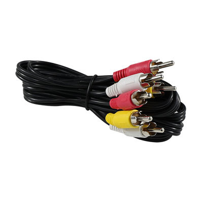 6 - Cabo RCA AV de pé 3 /multi-piece (vermelho/branco/amarelo) para televisores/reprodutores de DVD/consolas de jogos com cobre - Conectores revestidos