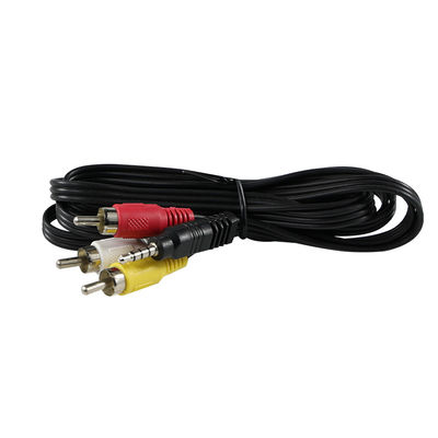 6 - Cabo RCA AV de pé 3 /multi-piece (vermelho/branco/amarelo) para televisores/reprodutores de DVD/consolas de jogos com cobre - Conectores revestidos
