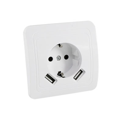 Painel de tomada de energia de parede padrão europeu com tomada de energia de 250 V 16 A para casa e escritório