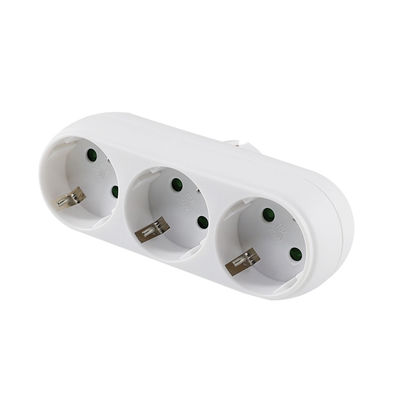 Adaptador europeu de tomada de energia de 3 vias com 3 tomadas de corrente alternada 250 V 10 A