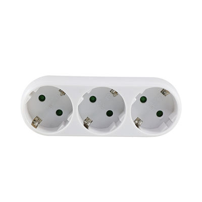 Adaptador europeu de tomada de energia de 3 vias com 3 tomadas de corrente alternada 250 V 10 A