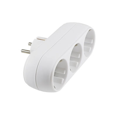 Adaptador europeu de tomada de energia de 3 vias com 3 tomadas de corrente alternada 250 V 10 A