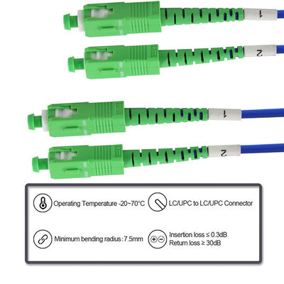 SC APC Simplex Single-Mode Fiber Optic Patch Cable -Low Loss Jumper Cord para FTTH, gabinetes de telecomunicações, aplicações ODF