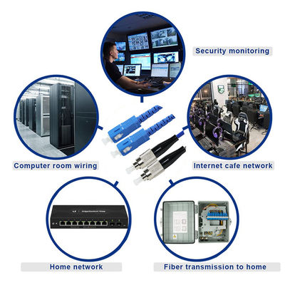 Cabo Patch Cord de Fibra Óptica SC para FC - Jumper Monomodo ou Multimodo para FTTH, ODF, Telecomunicações, Aplicações em Data Centers