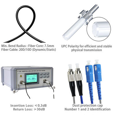 Cabo Patch Cord de Fibra Óptica SC para FC - Jumper Monomodo ou Multimodo para FTTH, ODF, Telecomunicações, Aplicações em Data Centers