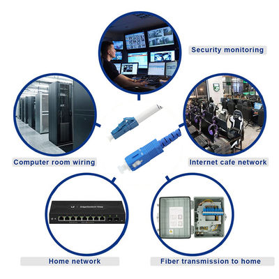 Cabo Patch Cord de Fibra Óptica SC para LC - Cabo Jumper Monomodo ou Multimodo para FTTH, Data Centers, ODF, Aplicações de Telecomunicações